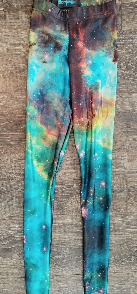 Blackmilk Galaxy Green Leggings